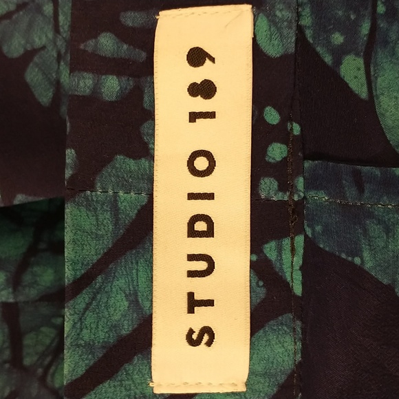 Couture Silk Kimono African Designer Studio 189 Batik Turquoise on Navy Gorgeous - Picture 6 of 11